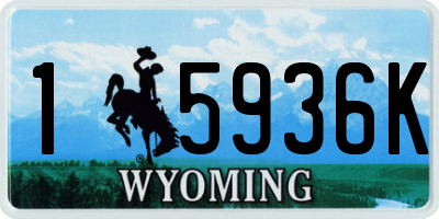 WY license plate 15936K