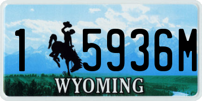 WY license plate 15936M