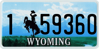 WY license plate 15936O