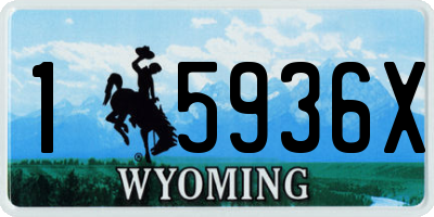 WY license plate 15936X