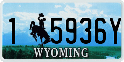 WY license plate 15936Y