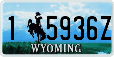 WY license plate 15936Z