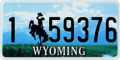WY license plate 159376