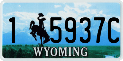WY license plate 15937C