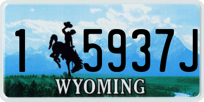 WY license plate 15937J