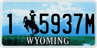 WY license plate 15937M