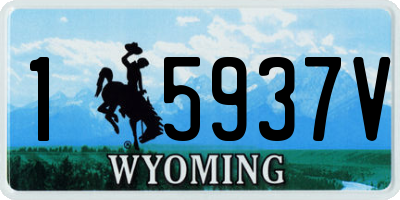 WY license plate 15937V