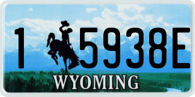 WY license plate 15938E