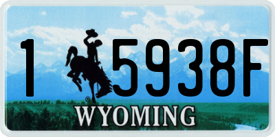 WY license plate 15938F