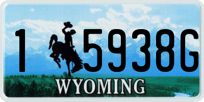 WY license plate 15938G