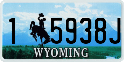 WY license plate 15938J