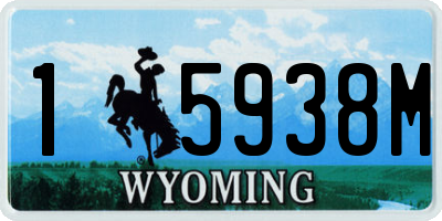 WY license plate 15938M