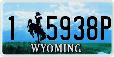 WY license plate 15938P