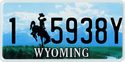 WY license plate 15938Y