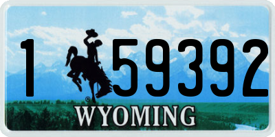 WY license plate 159392
