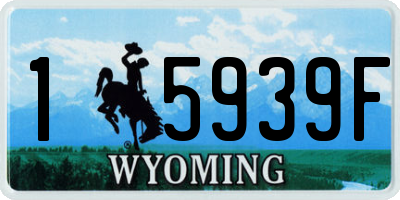WY license plate 15939F