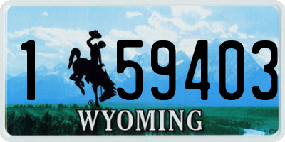 WY license plate 159403