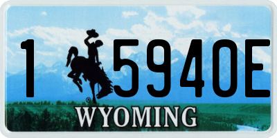 WY license plate 15940E