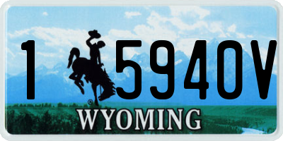 WY license plate 15940V