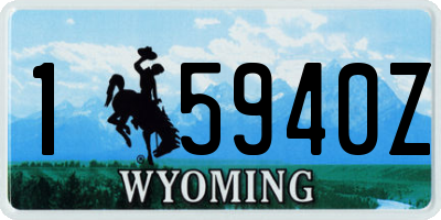 WY license plate 15940Z