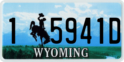 WY license plate 15941D