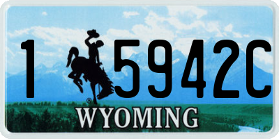 WY license plate 15942C