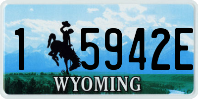 WY license plate 15942E