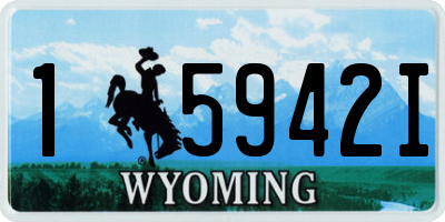 WY license plate 15942I