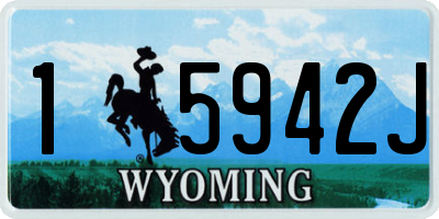 WY license plate 15942J