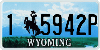 WY license plate 15942P