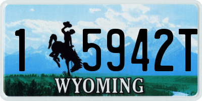 WY license plate 15942T
