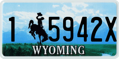WY license plate 15942X