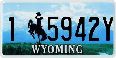 WY license plate 15942Y
