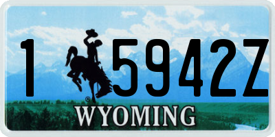 WY license plate 15942Z