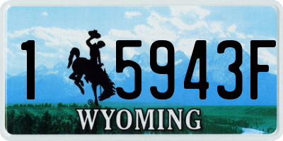 WY license plate 15943F