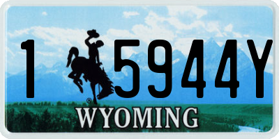 WY license plate 15944Y