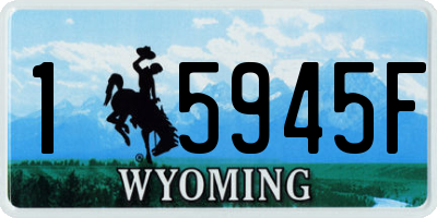 WY license plate 15945F