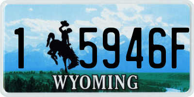 WY license plate 15946F