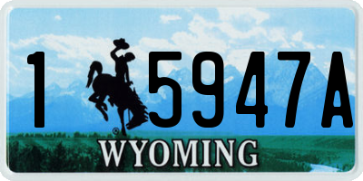WY license plate 15947A