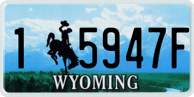WY license plate 15947F