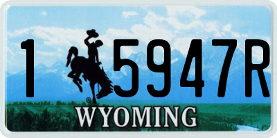 WY license plate 15947R