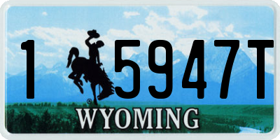 WY license plate 15947T