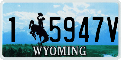 WY license plate 15947V