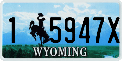 WY license plate 15947X