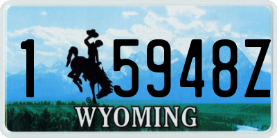 WY license plate 15948Z