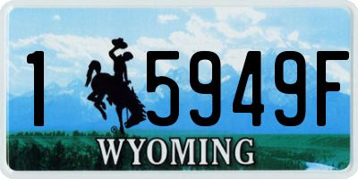 WY license plate 15949F
