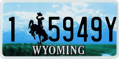 WY license plate 15949Y