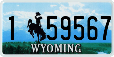 WY license plate 159567