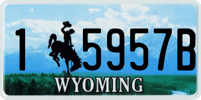 WY license plate 15957B