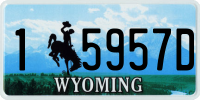 WY license plate 15957D